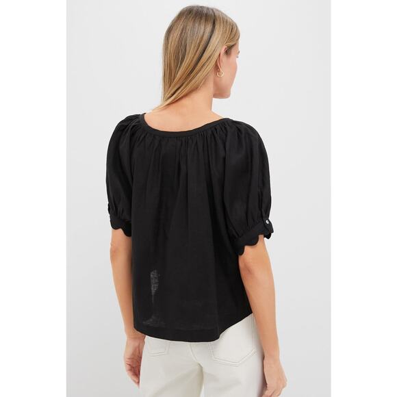 TUCKERNUCK Black Linen Tully Top Size M NWT Retail $128 Tuckernuck - Picture 2 of 8